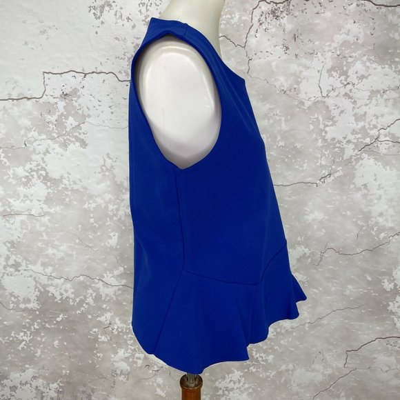 J. Crew Peplum Hem Knit Sleeveless Cobalt Blue Large Top NWT - Picture 3 of 6